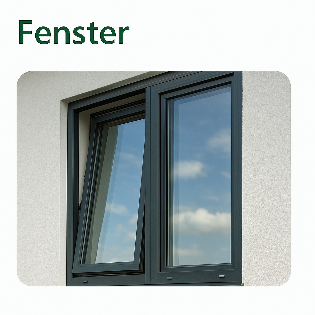 Modernes Aluminiumfenster mit großem Lichteinfall