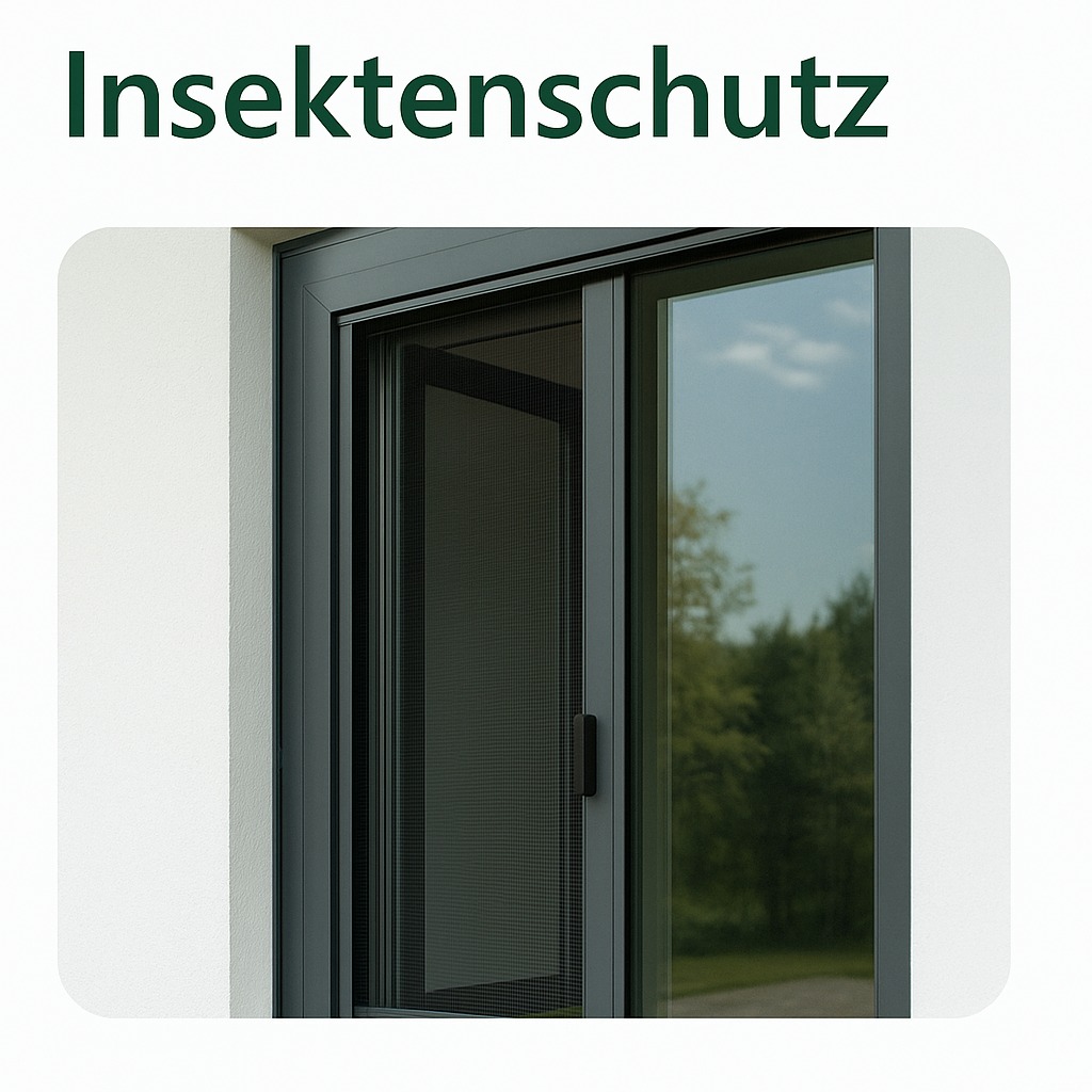 Schiebetür mit Insektenschutznetz an modernem Haus